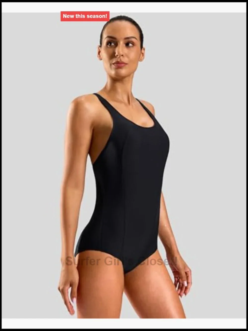 Women's Athletic One Piece Swimsuit with Adjustable Straps Racerback